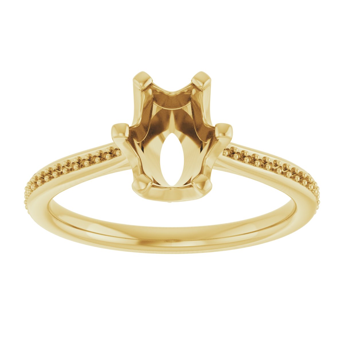 Oval Solitaire Engagement Ring (8 X 6 Mm) Mounting - gallery - Series 122004