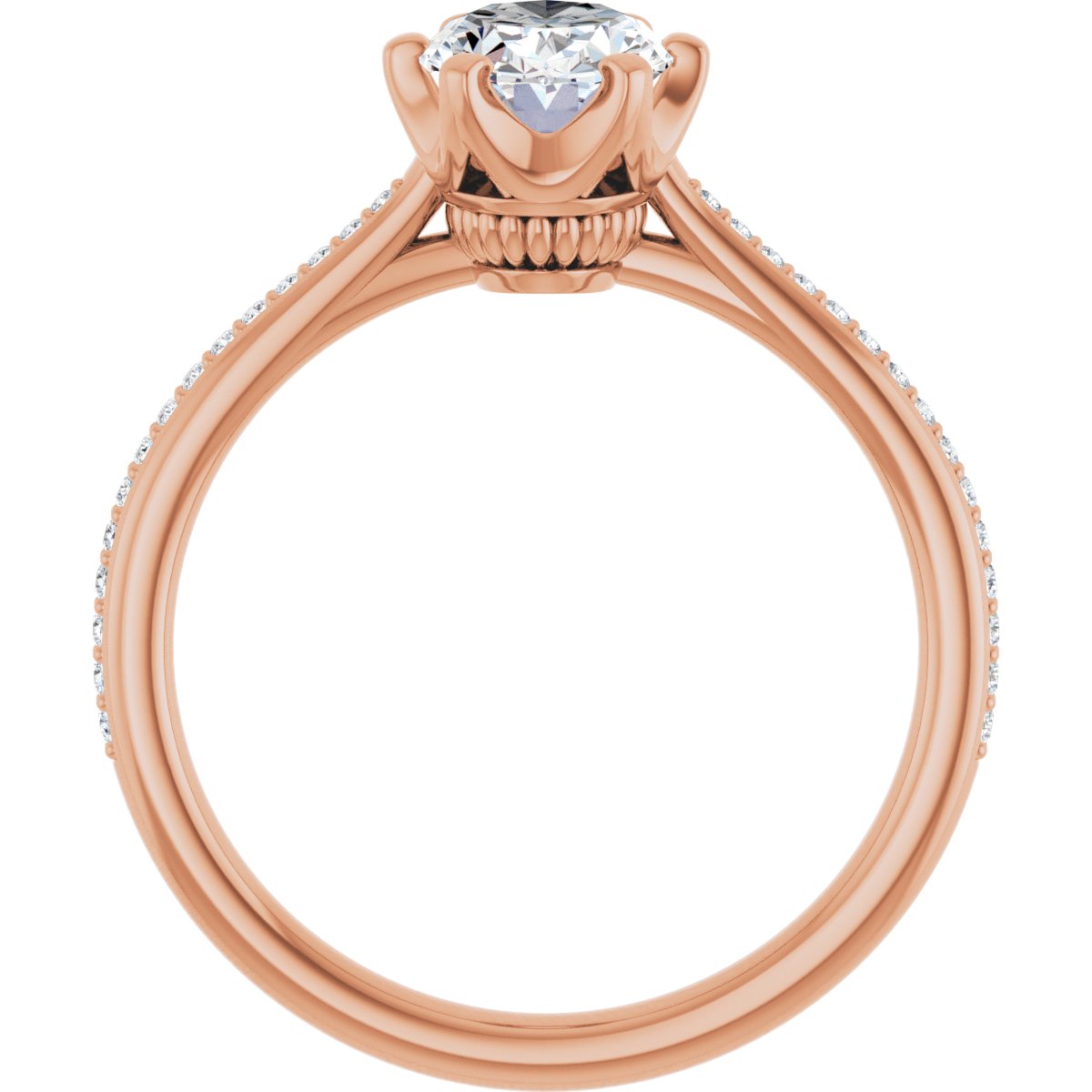 Oval Solitaire Engagement Ring (8 X 6 Mm) Mounting - gallery - Series 122004