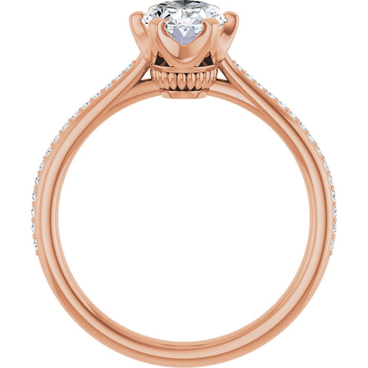 Oval Solitaire Engagement Ring (8 X 6 Mm) Mounting - gallery - Series 122004