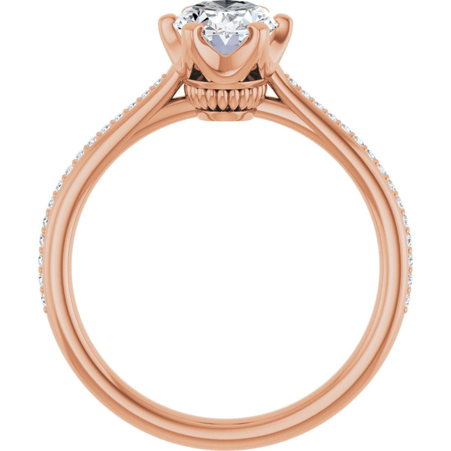 Oval Solitaire Engagement Ring (8 X 6 Mm) Mounting - gallery - Series 122004