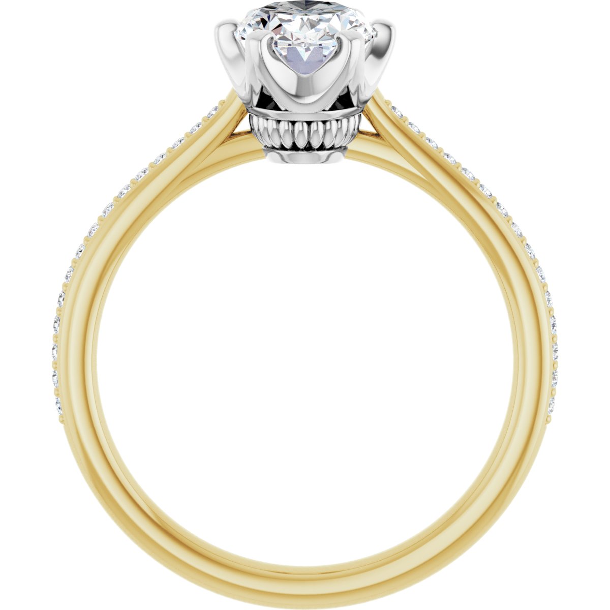 Oval Solitaire Engagement Ring (8 X 6 Mm) Mounting - gallery - Series 122004