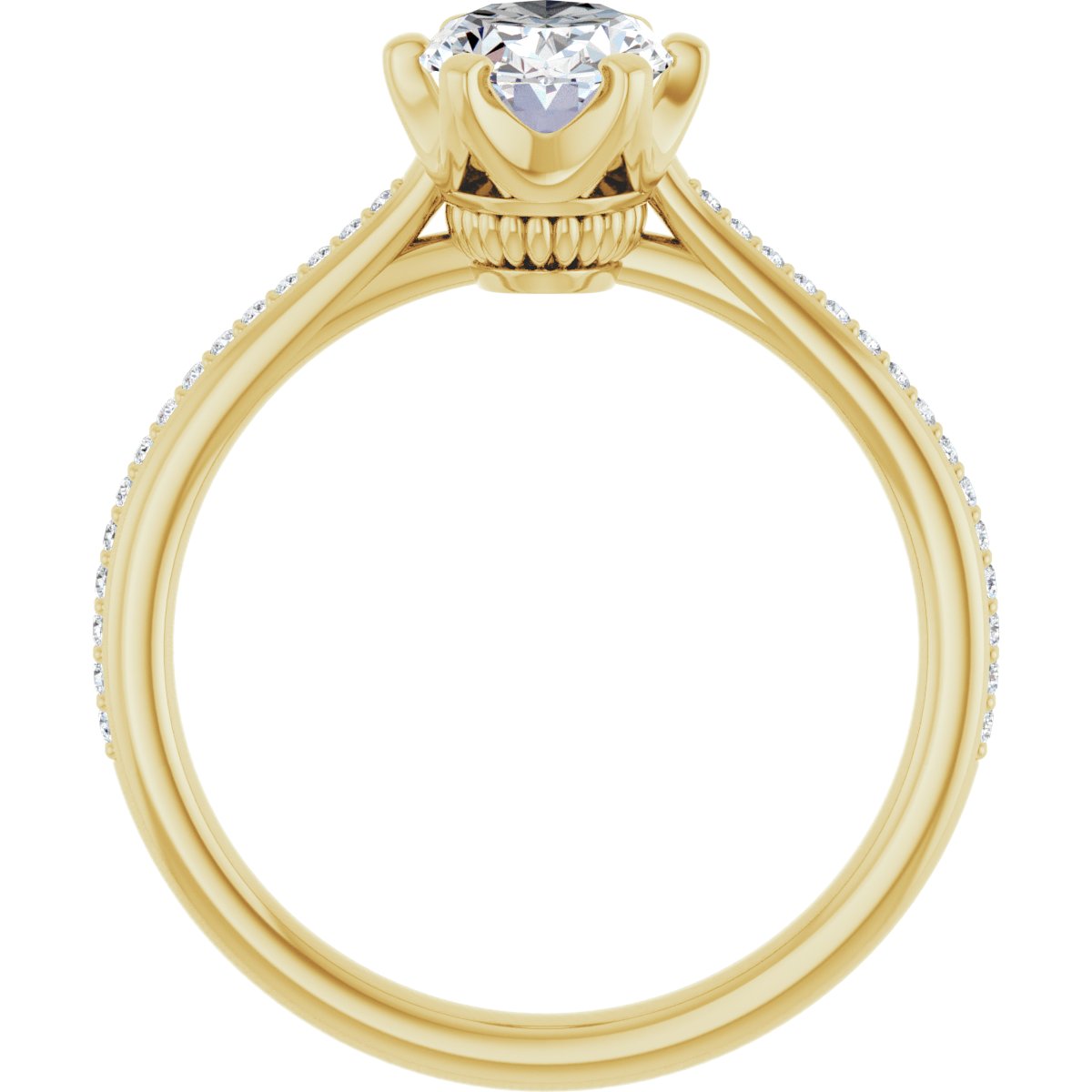Oval Solitaire Engagement Ring (8 X 6 Mm) Mounting - gallery - Series 122004