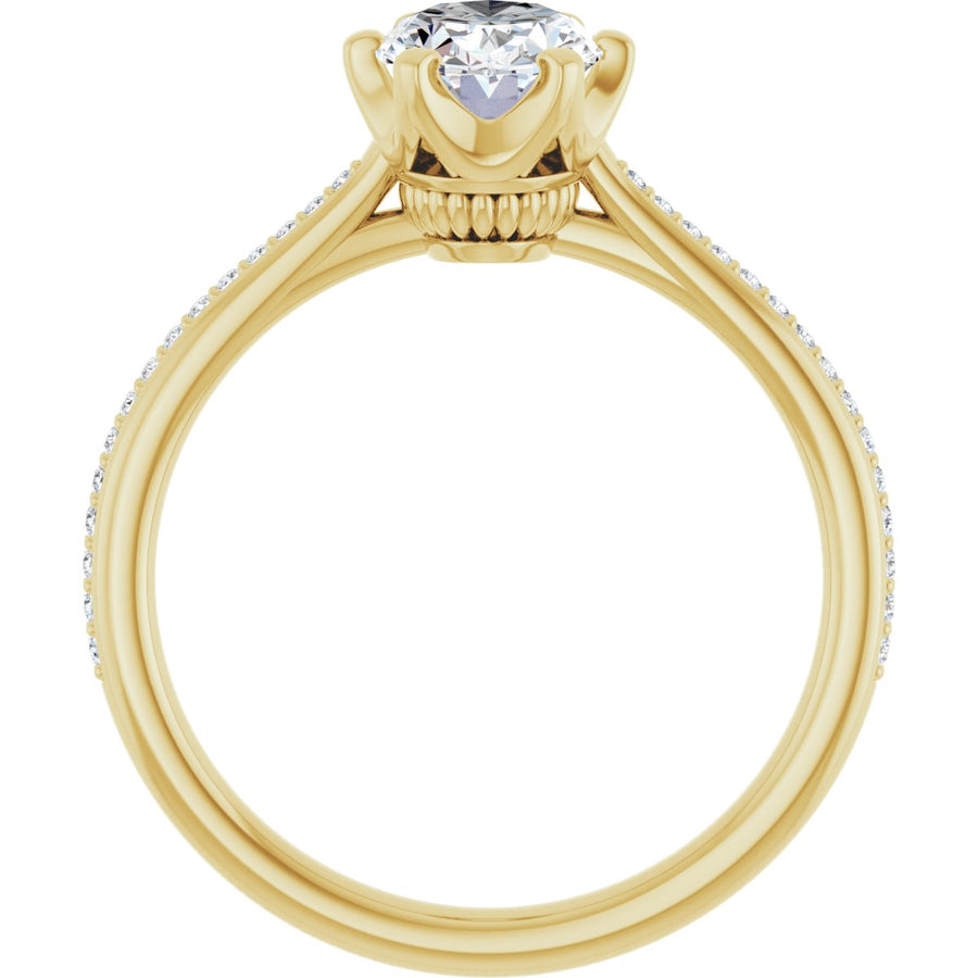 Oval Solitaire Engagement Ring (8 X 6 Mm) Mounting - gallery - Series 122004