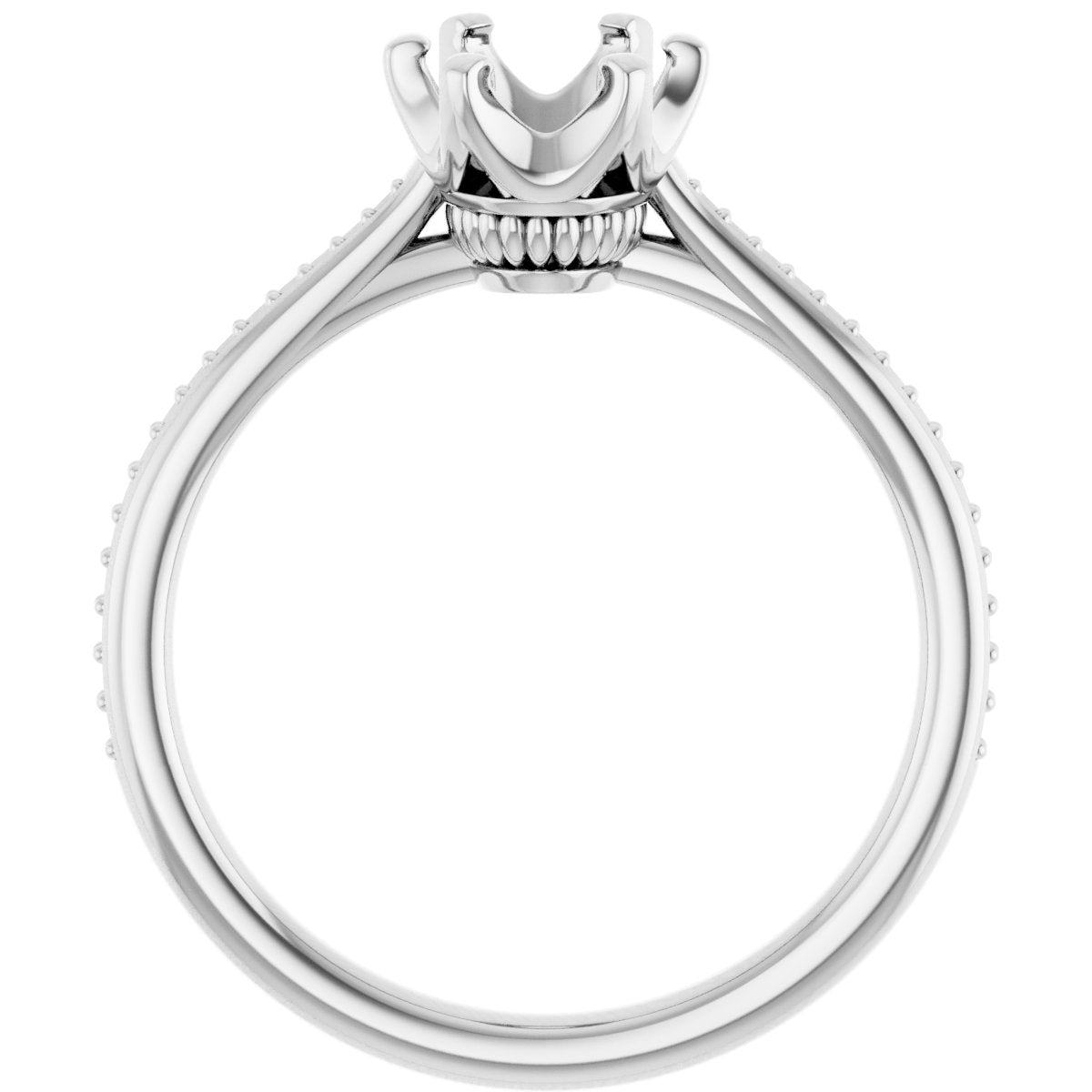 Oval Solitaire Engagement Ring (8 X 6 Mm) Mounting - gallery - Series 122004