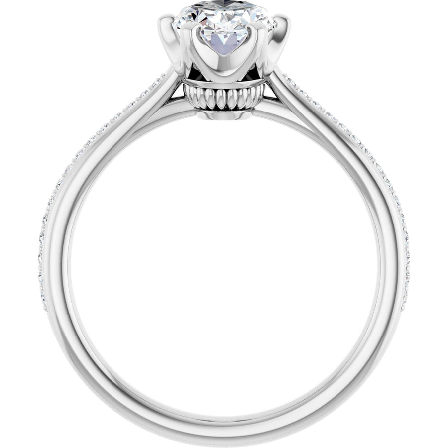 Oval Solitaire Engagement Ring (8 X 6 Mm) Mounting - gallery - Series 122004