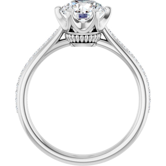 Semi-Set 1/10 CTW Round Solitaire Engagement Ring (7.4 Mm) - gallery - Series 122004