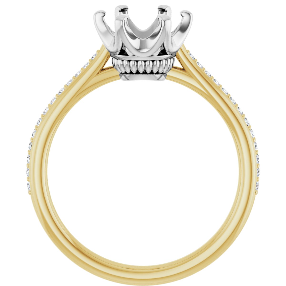 Semi-Set 1/10 CTW Round Solitaire Engagement Ring (7.4 Mm) - gallery - Series 122004