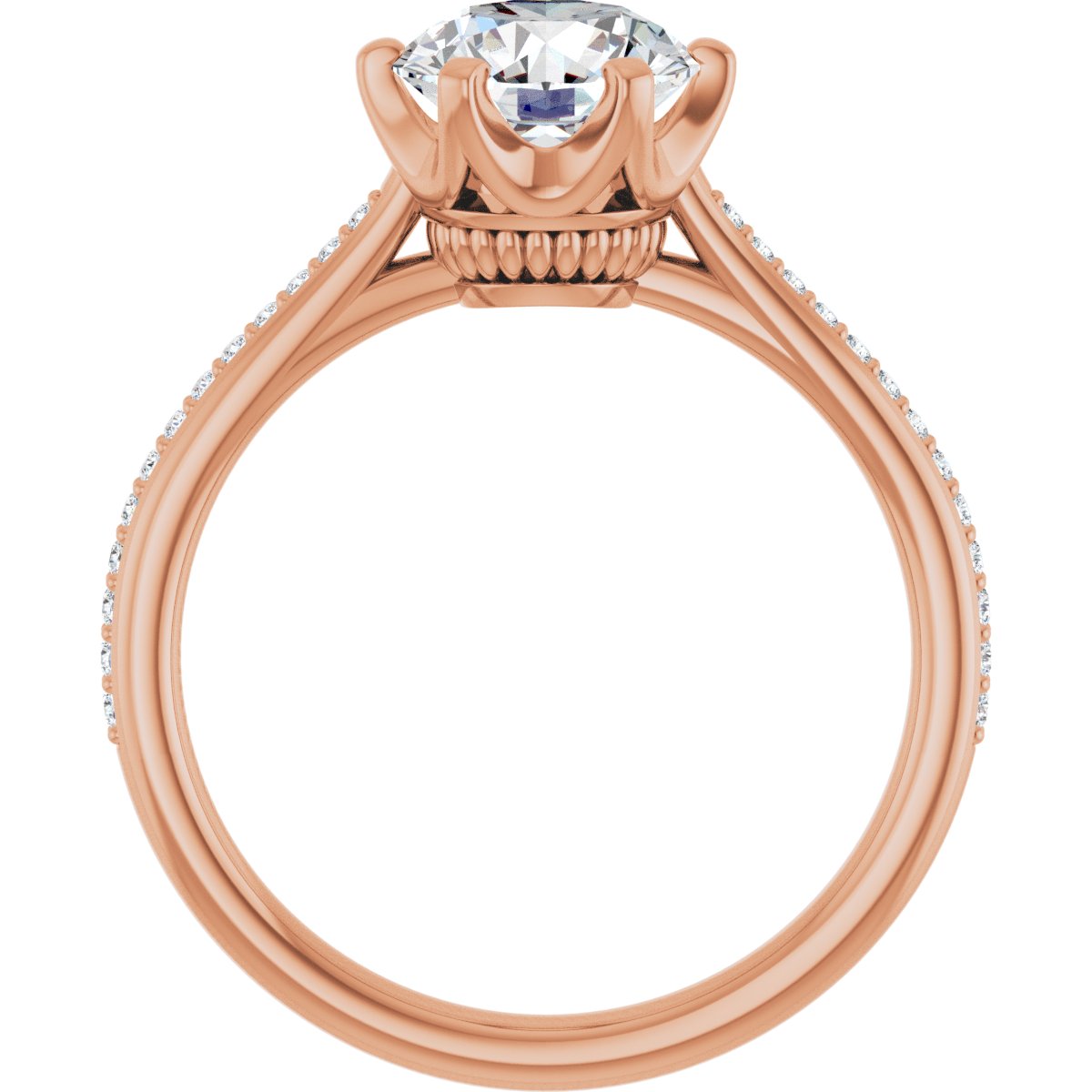 Semi-Set 1/10 CTW Round Solitaire Engagement Ring (7.4 Mm) - gallery - Series 122004