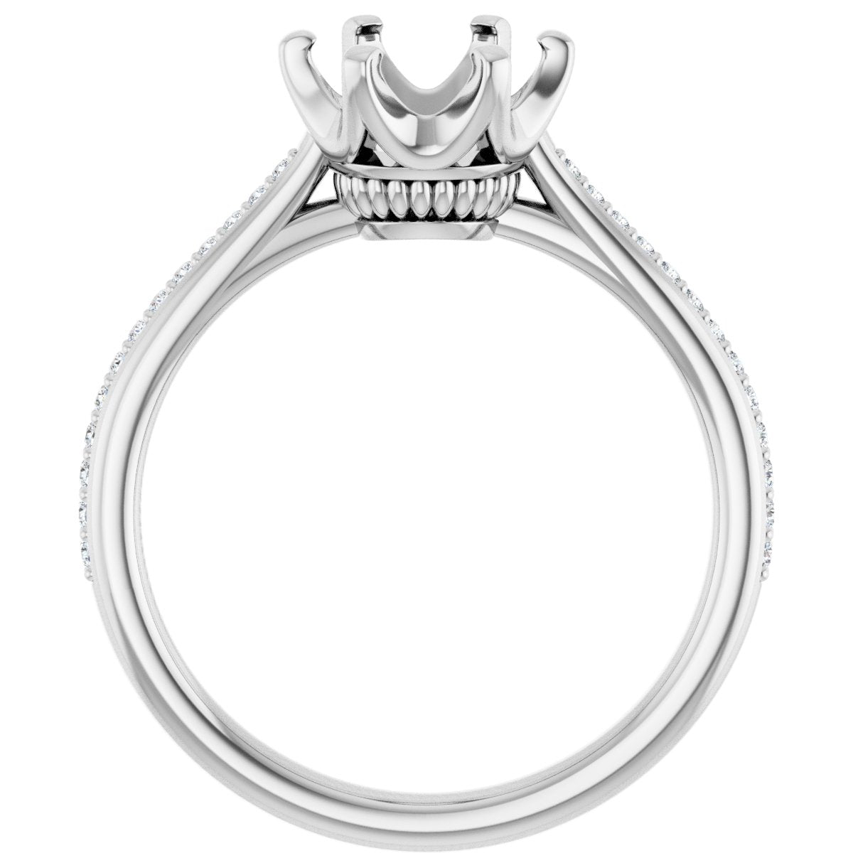Semi-Set 1/10 CTW Round Solitaire Engagement Ring (7.4 Mm) - gallery - Series 122004