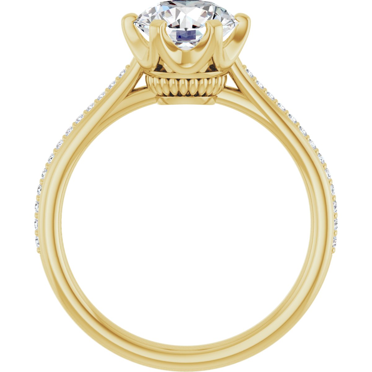 Semi-Set 1/10 CTW Round Solitaire Engagement Ring (7.4 Mm) - gallery - Series 122004