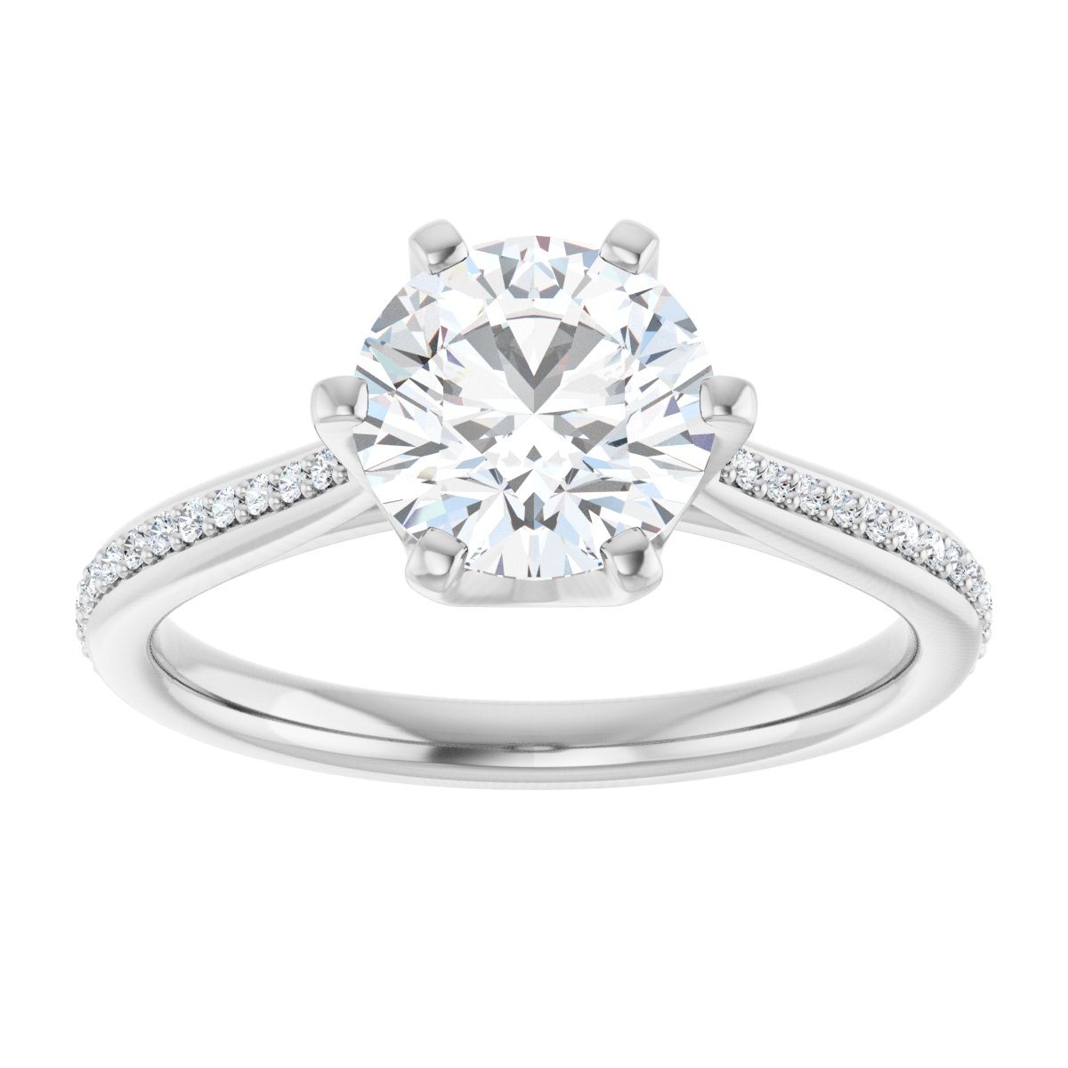 Semi-Set 1/10 CTW Round Solitaire Engagement Ring (7.4 Mm) - gallery - Series 122004