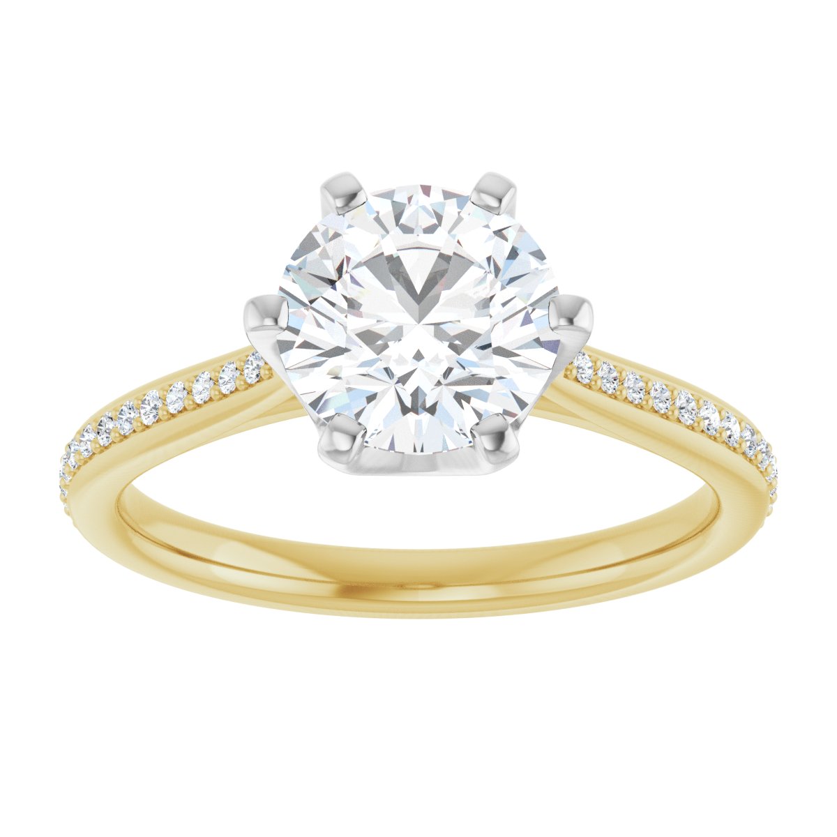 Semi-Set 1/10 CTW Round Solitaire Engagement Ring (7.4 Mm) - gallery - Series 122004