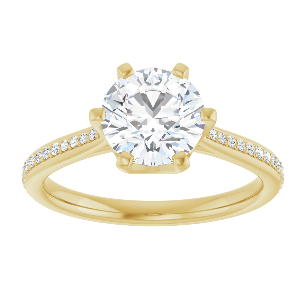 Semi-Set 1/10 CTW Round Solitaire Engagement Ring (7.4 Mm) - gallery - Series 122004