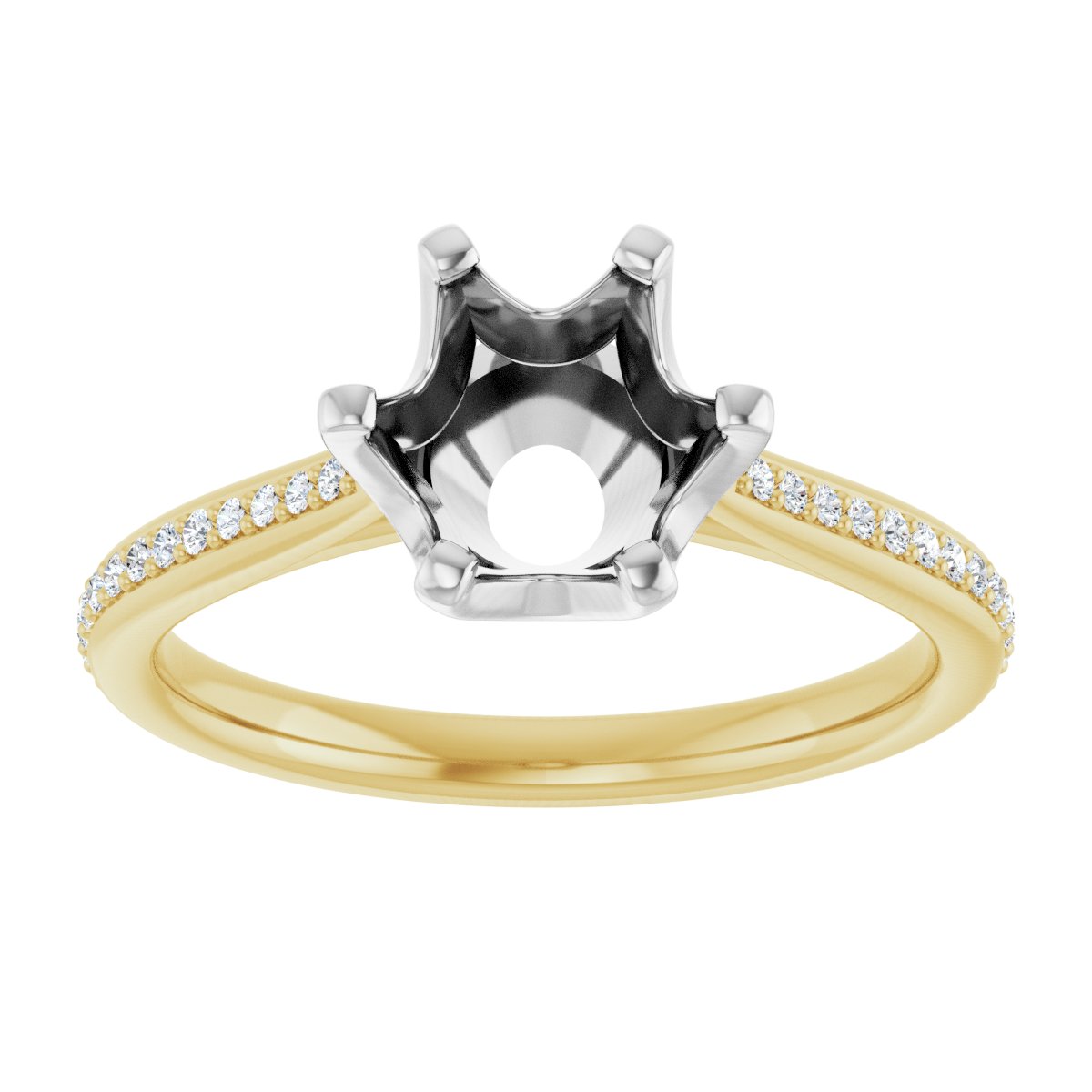 Semi-Set 1/10 CTW Round Solitaire Engagement Ring (7.4 Mm) - gallery - Series 122004