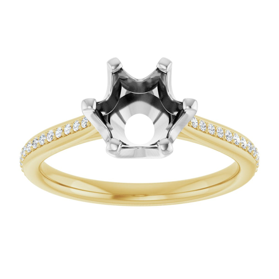 Semi-Set 1/10 CTW Round Solitaire Engagement Ring (7.4 Mm) - gallery - Series 122004