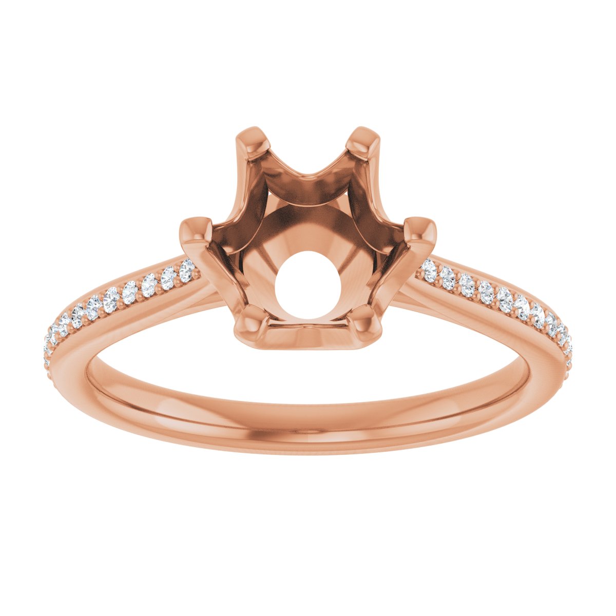 Semi-Set 1/10 CTW Round Solitaire Engagement Ring (7.4 Mm) - gallery - Series 122004