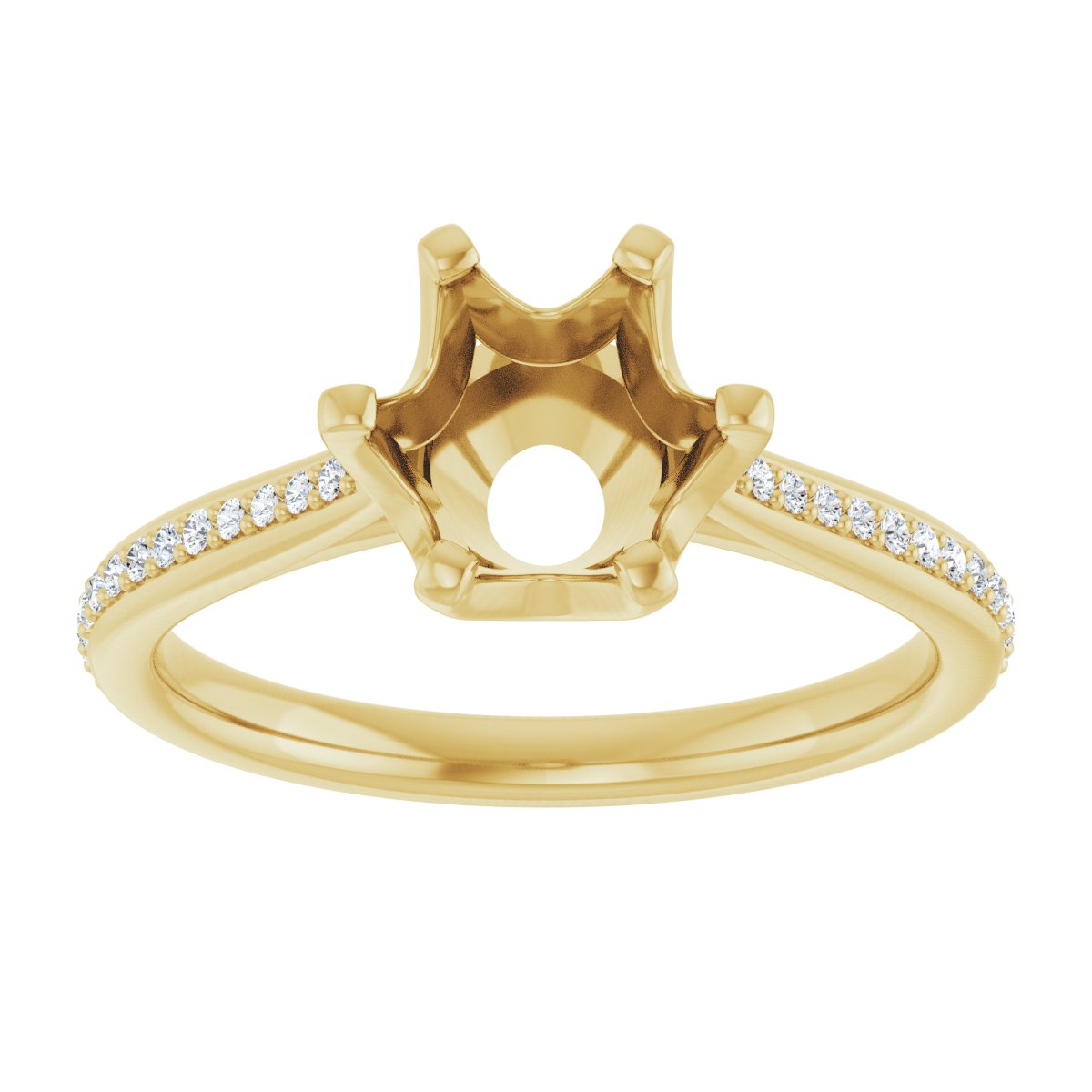 Semi-Set 1/10 CTW Round Solitaire Engagement Ring (7.4 Mm) - gallery - Series 122004
