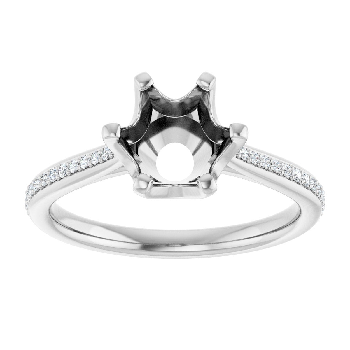 Semi-Set 1/10 CTW Round Solitaire Engagement Ring (7.4 Mm) - gallery - Series 122004