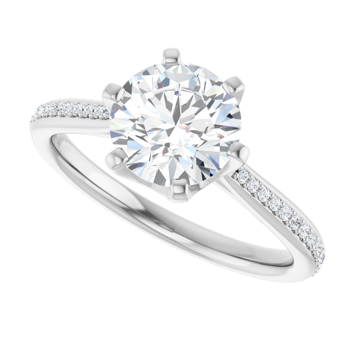 Semi-Set 1/10 CTW Round Solitaire Engagement Ring (7.4 Mm) - gallery - Series 122004