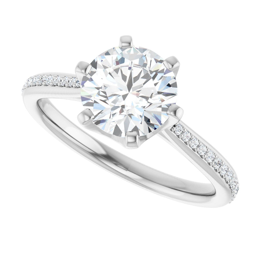 Semi-Set 1/10 CTW Round Solitaire Engagement Ring (7.4 Mm) - gallery - Series 122004
