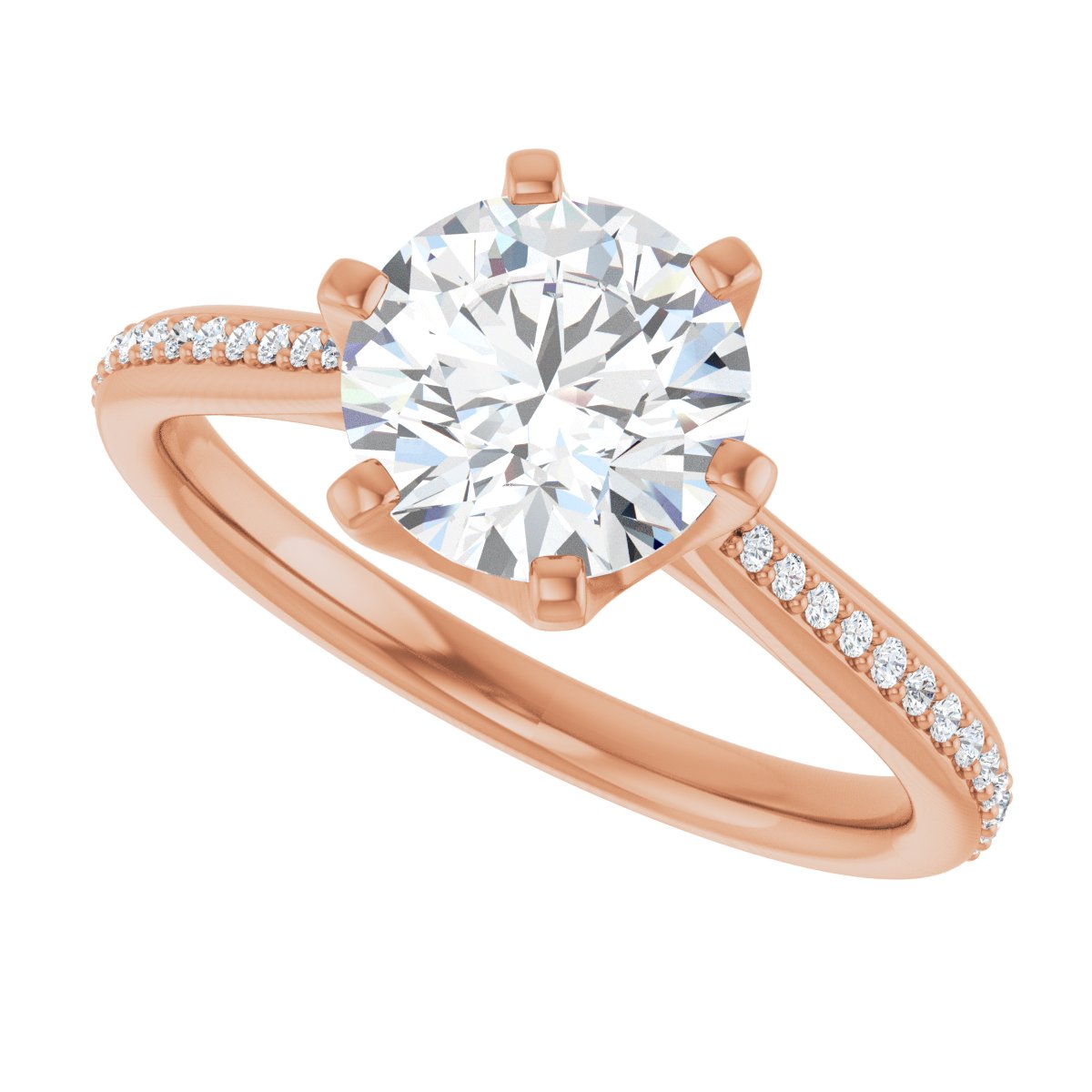 Semi-Set 1/10 CTW Round Solitaire Engagement Ring (7.4 Mm) - gallery - Series 122004