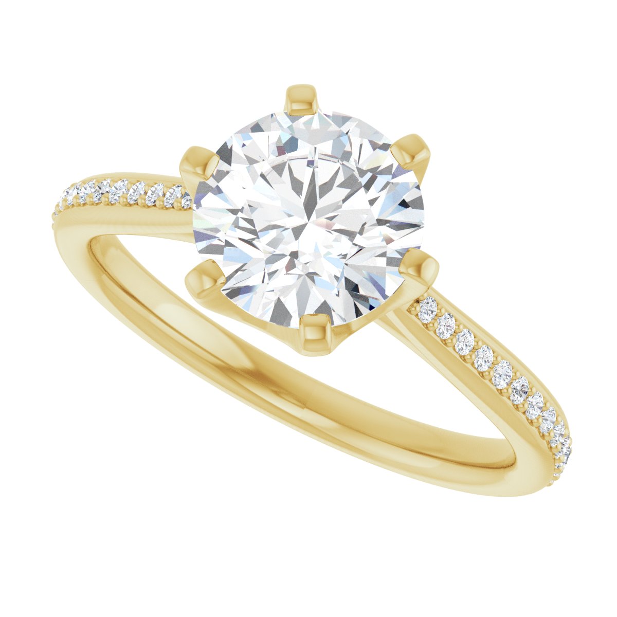 Semi-Set 1/10 CTW Round Solitaire Engagement Ring (7.4 Mm) - gallery - Series 122004