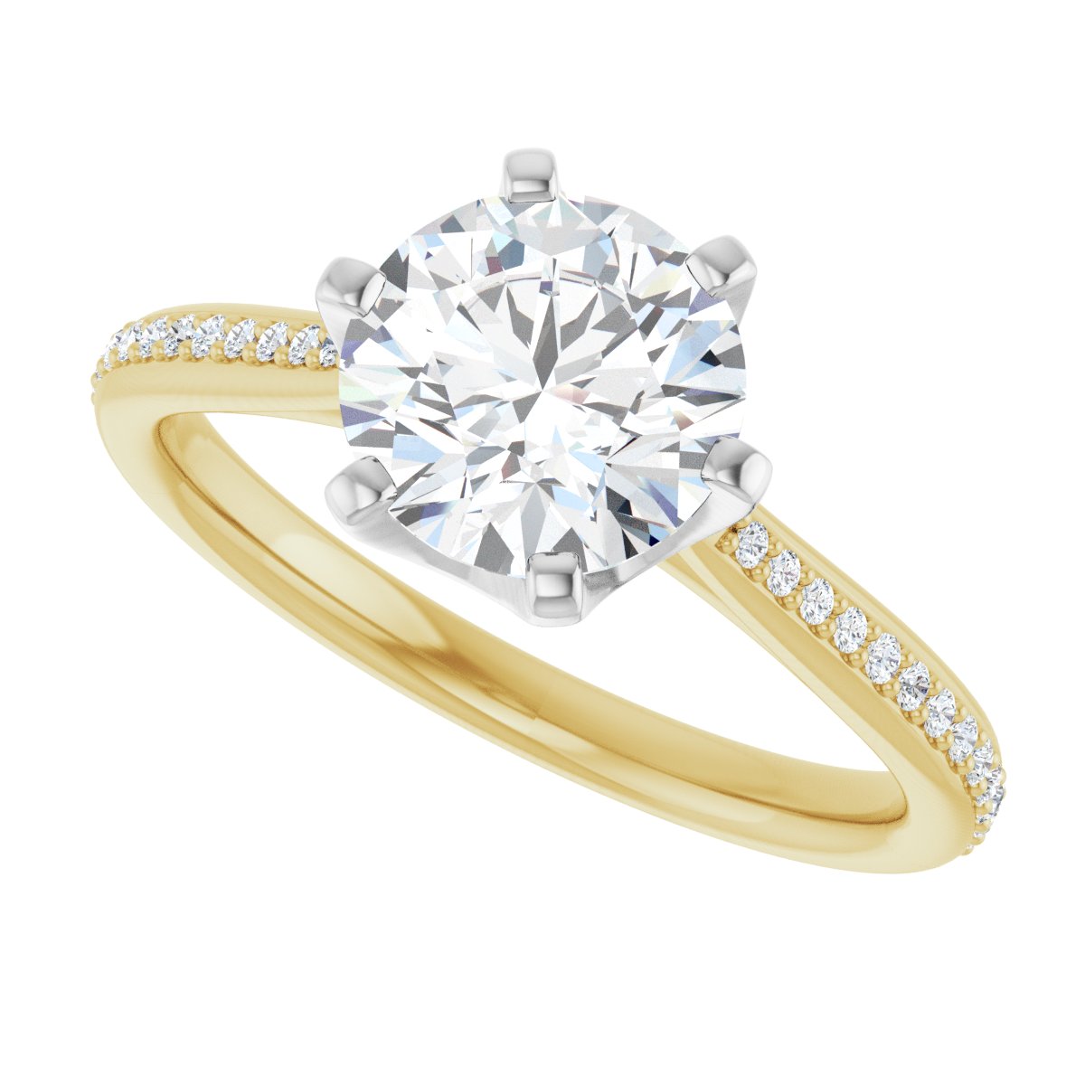 Semi-Set 1/10 CTW Round Solitaire Engagement Ring (7.4 Mm) - gallery - Series 122004