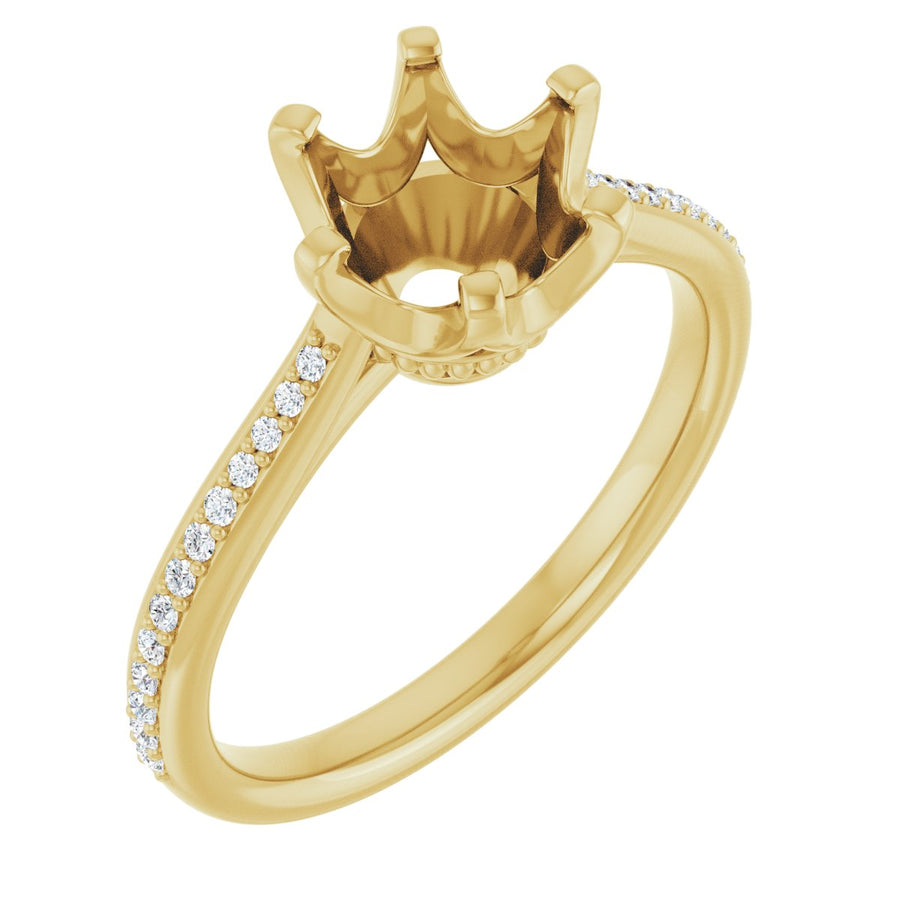Semi-Set 1/10 CTW Round Solitaire Engagement Ring (7.4 Mm) - gallery - Series 122004