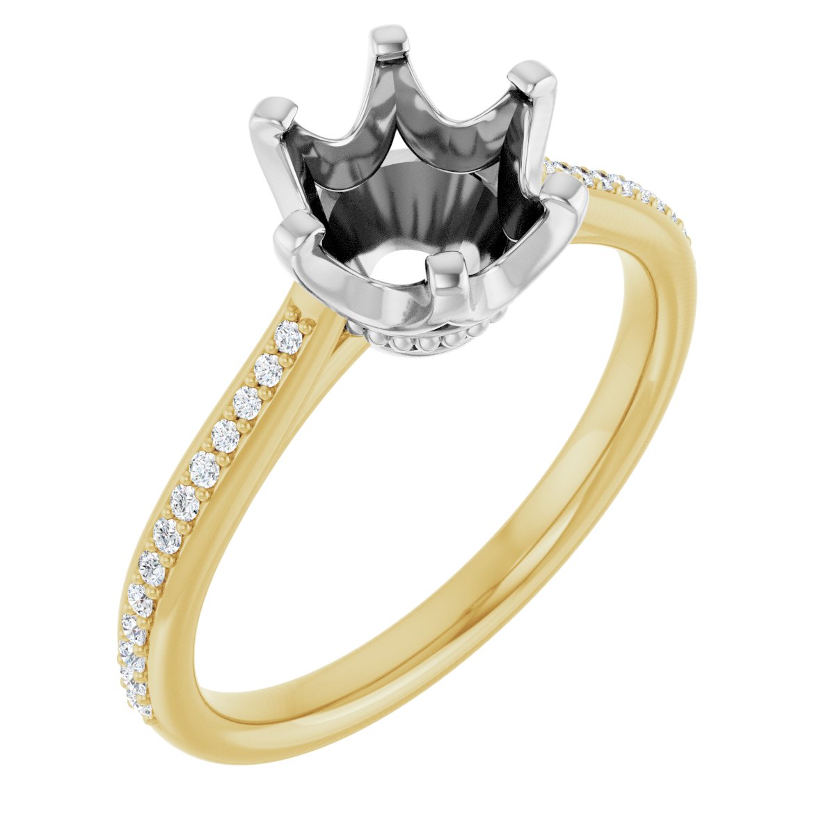 Semi-Set 1/10 CTW Round Solitaire Engagement Ring (7.4 Mm) - gallery - Series 122004