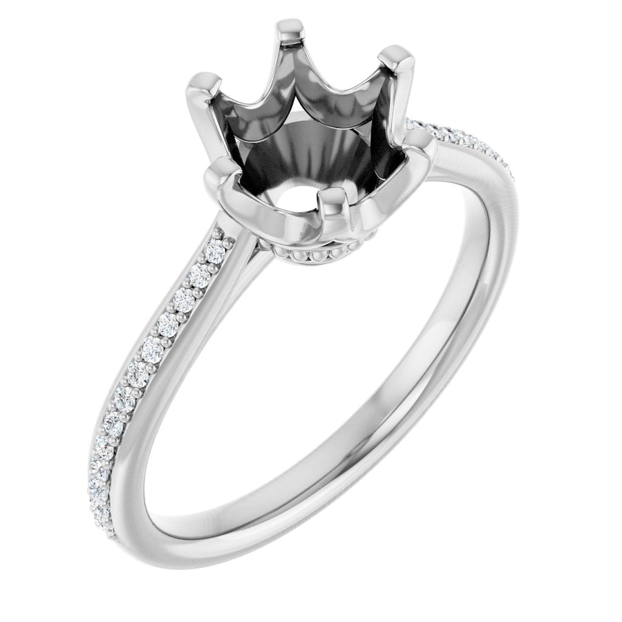 Semi-Set 1/10 CTW Round Solitaire Engagement Ring (7.4 Mm) - gallery - Series 122004