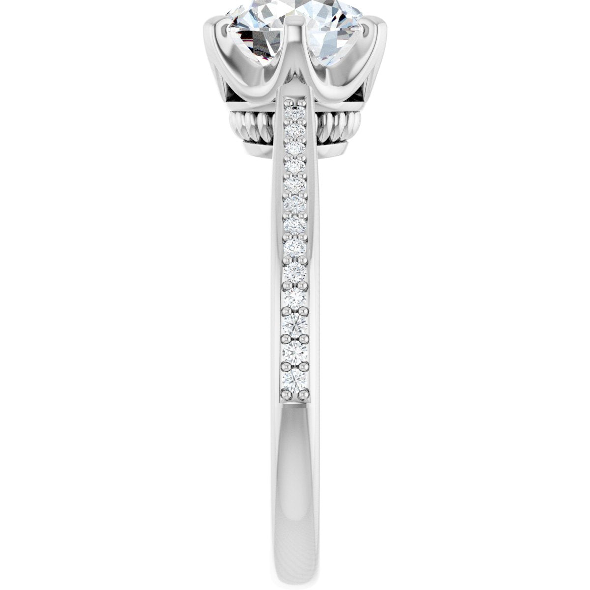 Semi-Set 1/10 CTW Round Solitaire Engagement Ring (7.4 Mm) - gallery - Series 122004