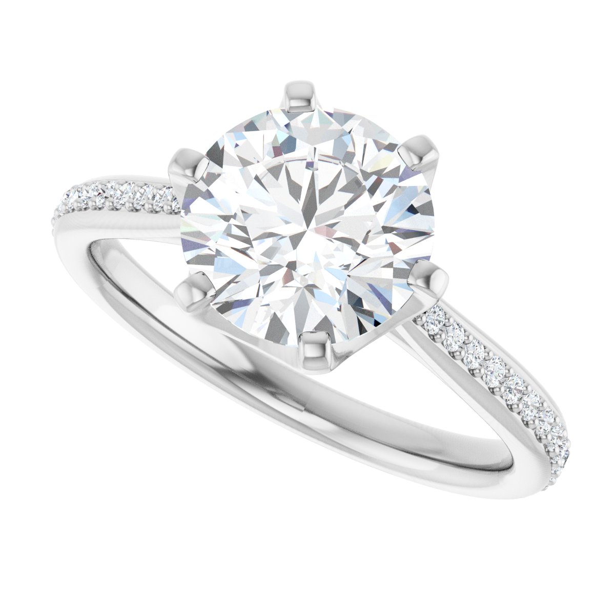 Semi-Set 1/8 CTW Round Solitaire Engagement Ring (8.2 Mm) - gallery - Series 122004