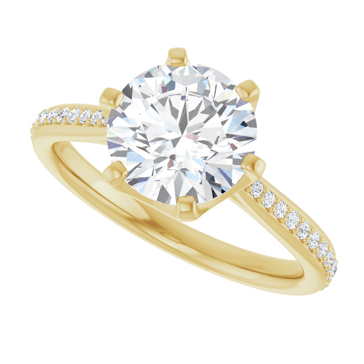 Semi-Set 1/8 CTW Round Solitaire Engagement Ring (8.2 Mm) - gallery - Series 122004