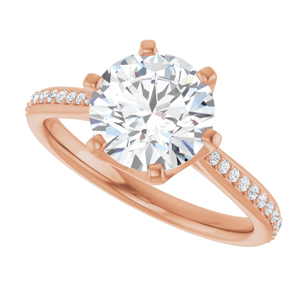 Semi-Set 1/8 CTW Round Solitaire Engagement Ring (8.2 Mm) - gallery - Series 122004