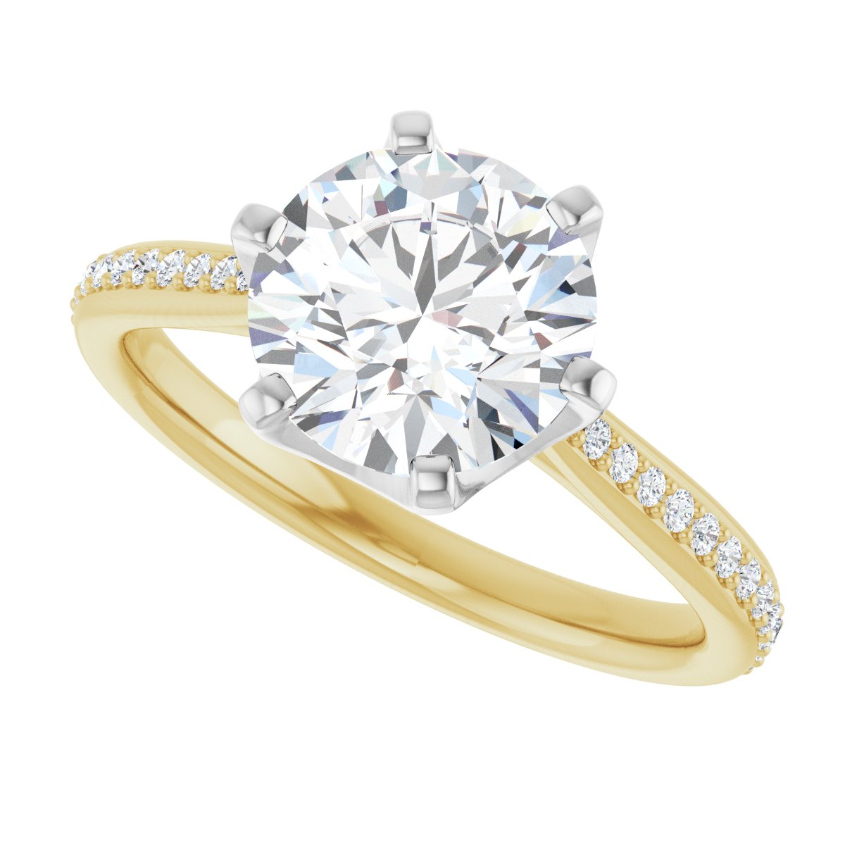 Semi-Set 1/8 CTW Round Solitaire Engagement Ring (8.2 Mm) - gallery - Series 122004