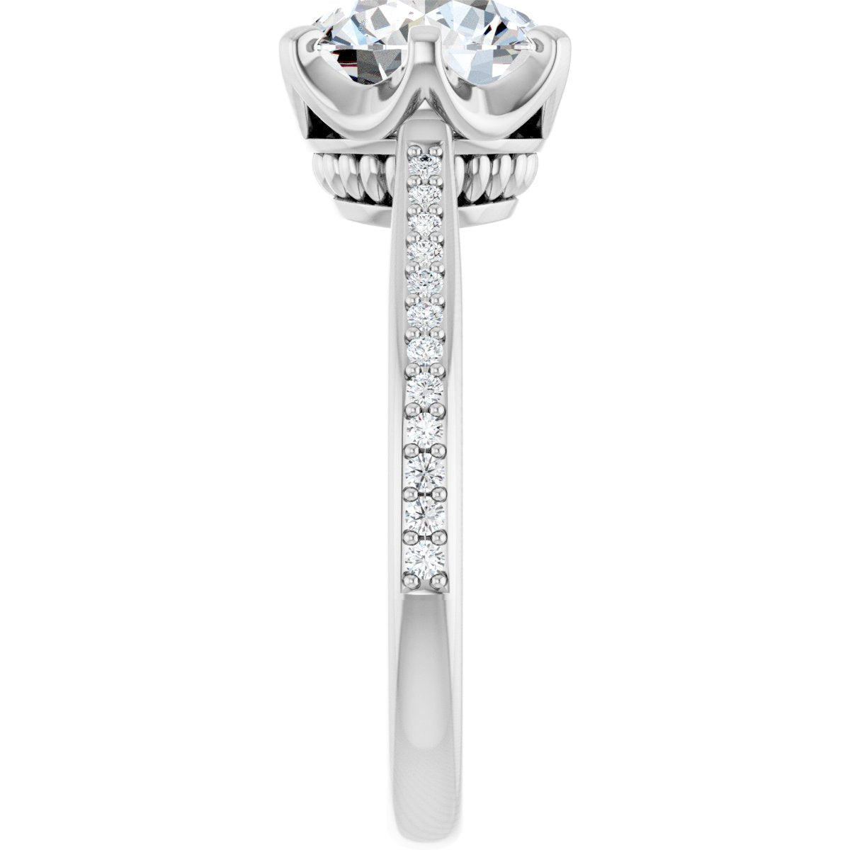 Semi-Set 1/8 CTW Round Solitaire Engagement Ring (8.2 Mm) - gallery - Series 122004