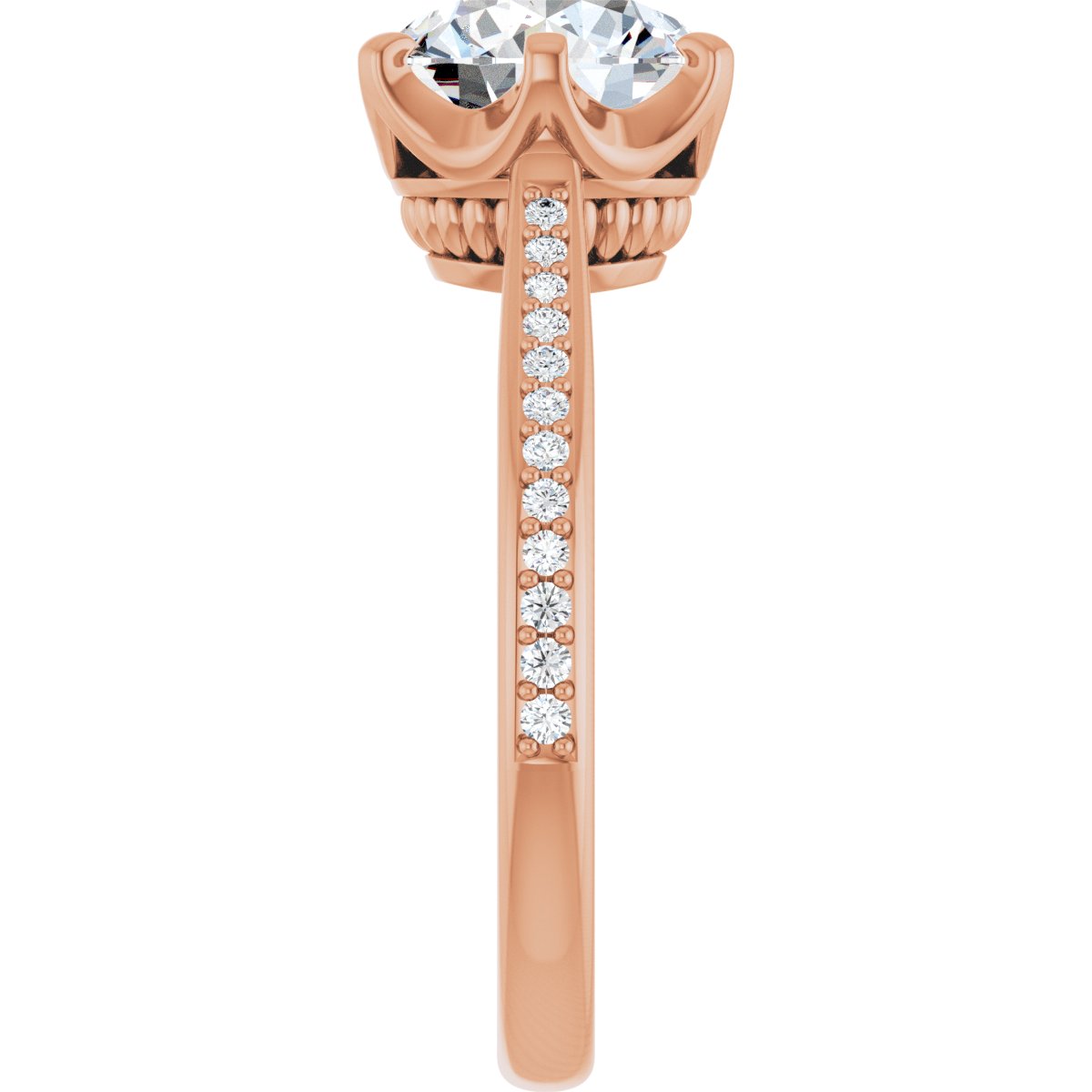Semi-Set 1/8 CTW Round Solitaire Engagement Ring (8.2 Mm) - gallery - Series 122004