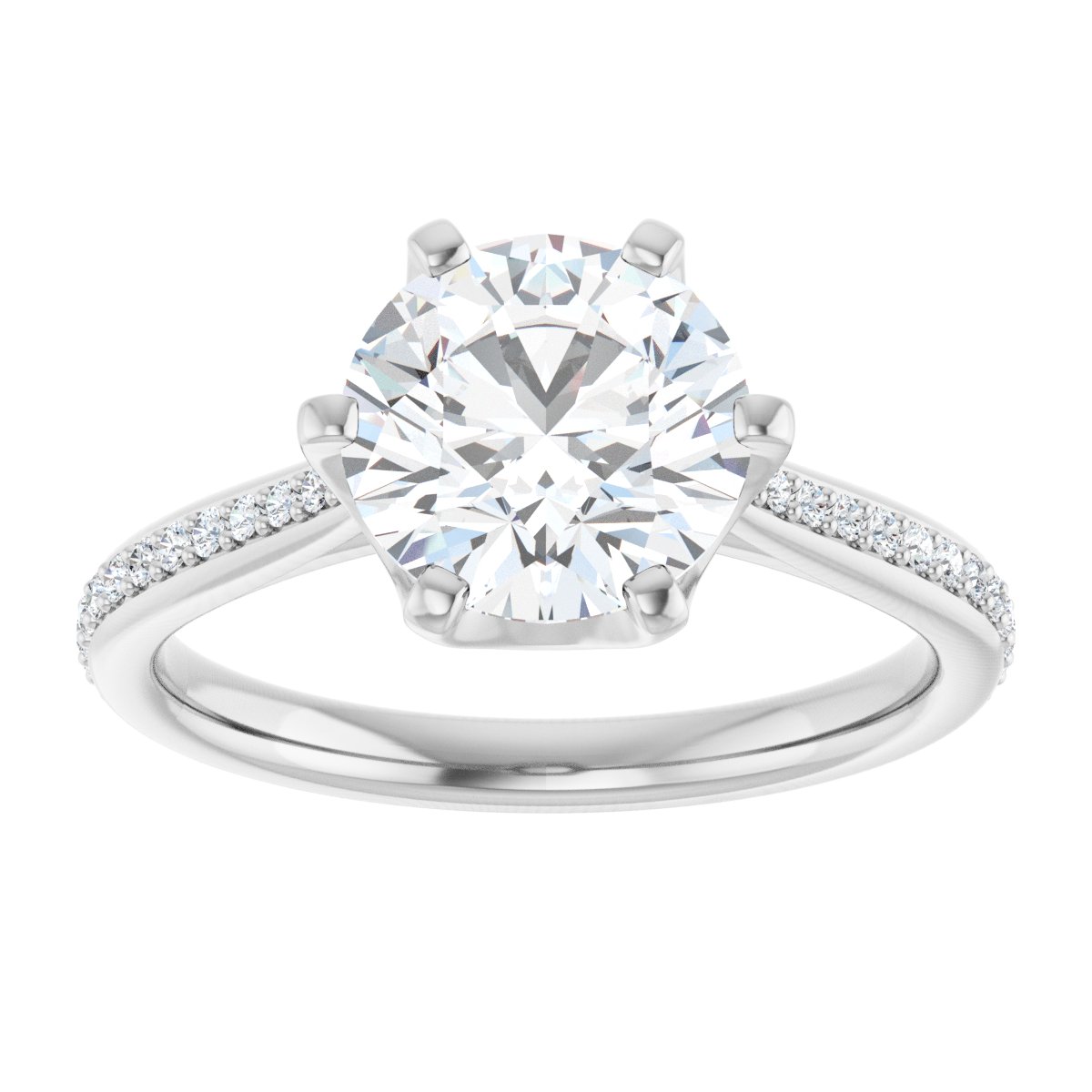 Semi-Set 1/8 CTW Round Solitaire Engagement Ring (8.2 Mm) - gallery - Series 122004
