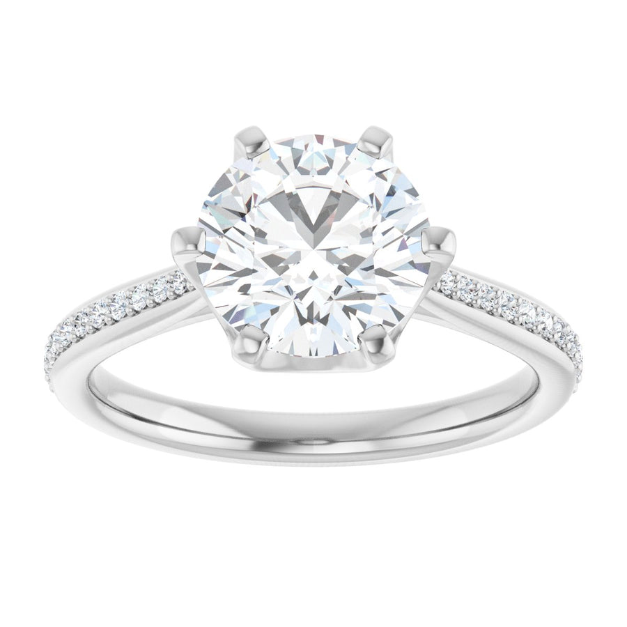 Semi-Set 1/8 CTW Round Solitaire Engagement Ring (8.2 Mm) - gallery - Series 122004
