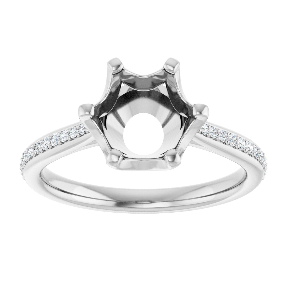 Semi-Set 1/8 CTW Round Solitaire Engagement Ring (8.2 Mm) - gallery - Series 122004