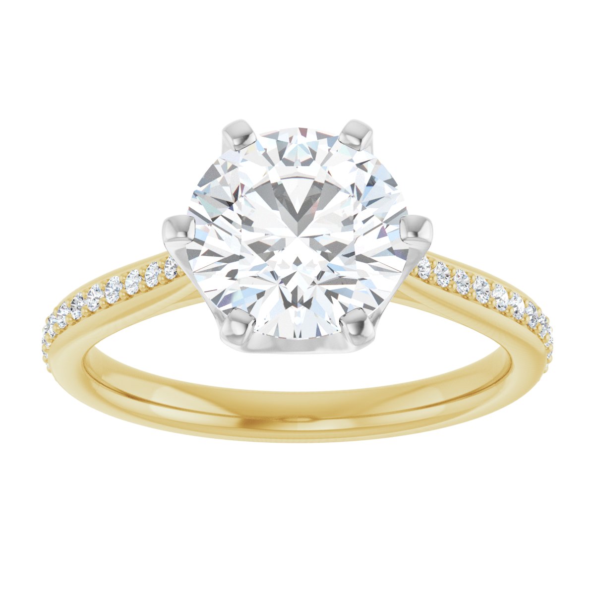 Semi-Set 1/8 CTW Round Solitaire Engagement Ring (8.2 Mm) - gallery - Series 122004