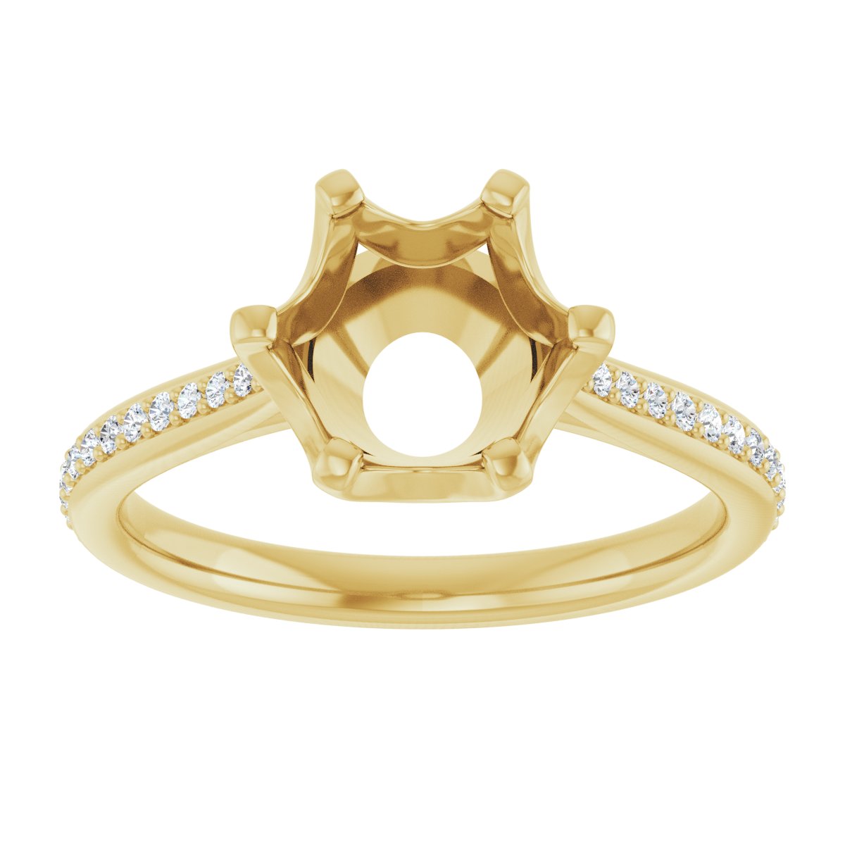 Semi-Set 1/8 CTW Round Solitaire Engagement Ring (8.2 Mm) - gallery - Series 122004