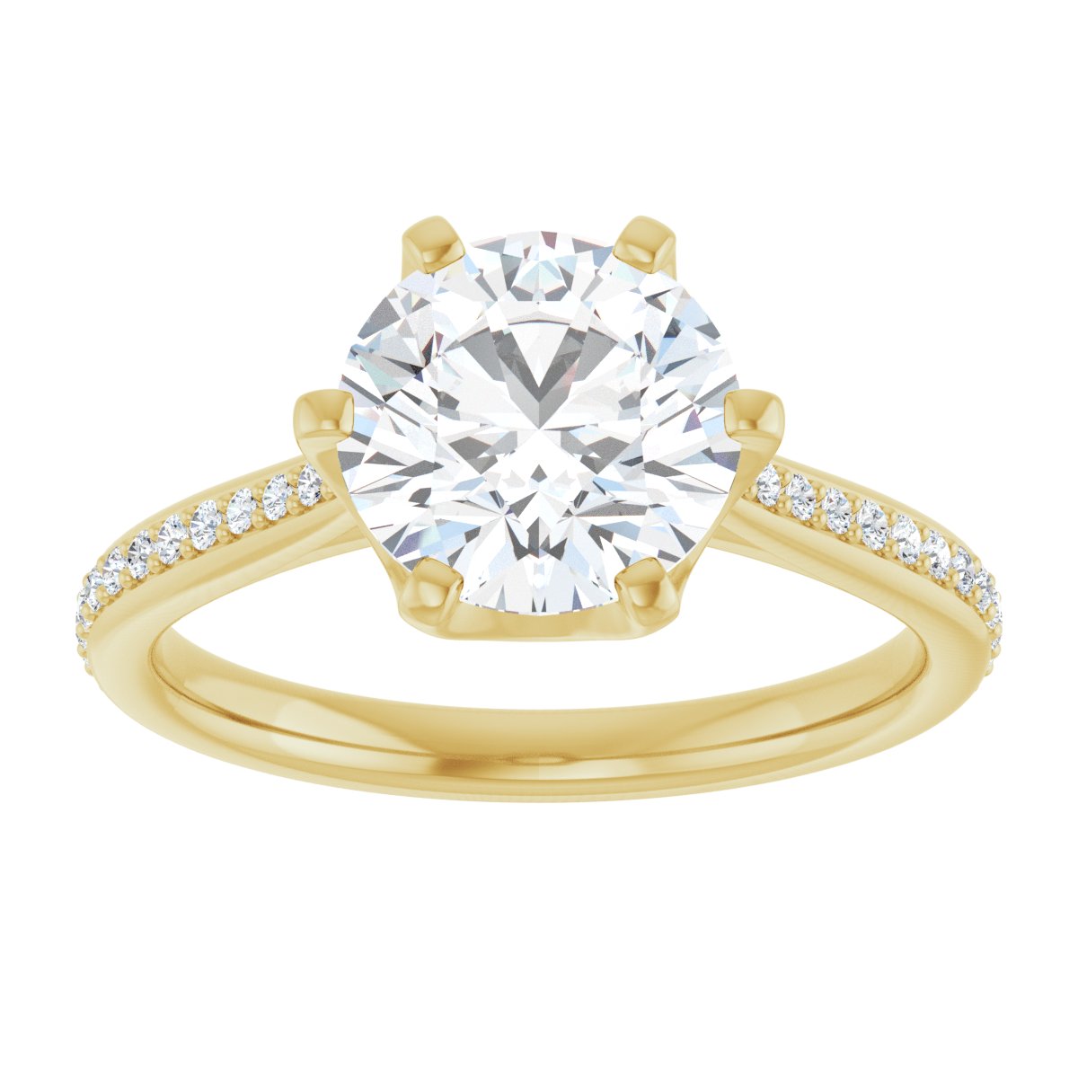 Semi-Set 1/8 CTW Round Solitaire Engagement Ring (8.2 Mm) - gallery - Series 122004