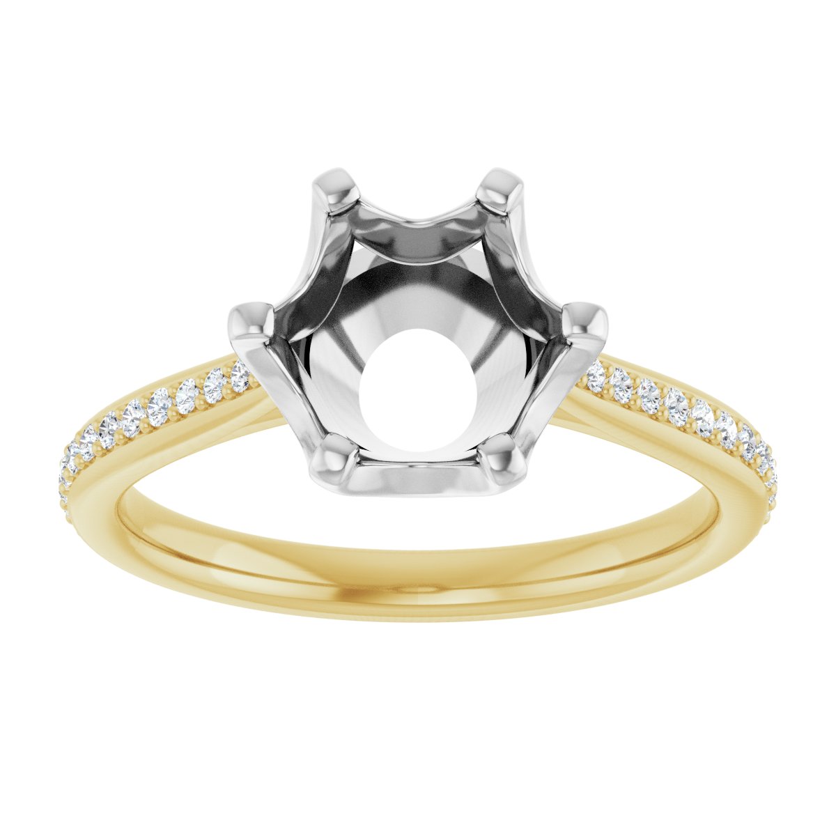 Semi-Set 1/8 CTW Round Solitaire Engagement Ring (8.2 Mm) - gallery - Series 122004
