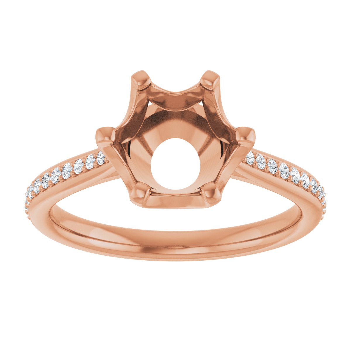 Semi-Set 1/8 CTW Round Solitaire Engagement Ring (8.2 Mm) - gallery - Series 122004