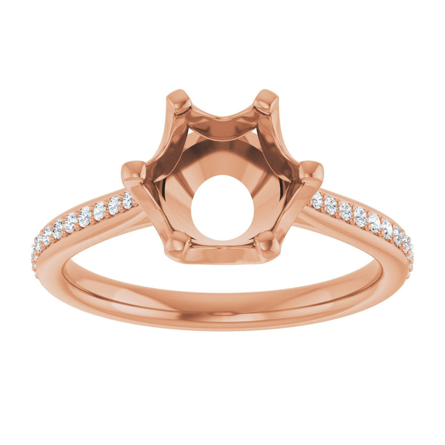 Semi-Set 1/8 CTW Round Solitaire Engagement Ring (8.2 Mm) - gallery - Series 122004
