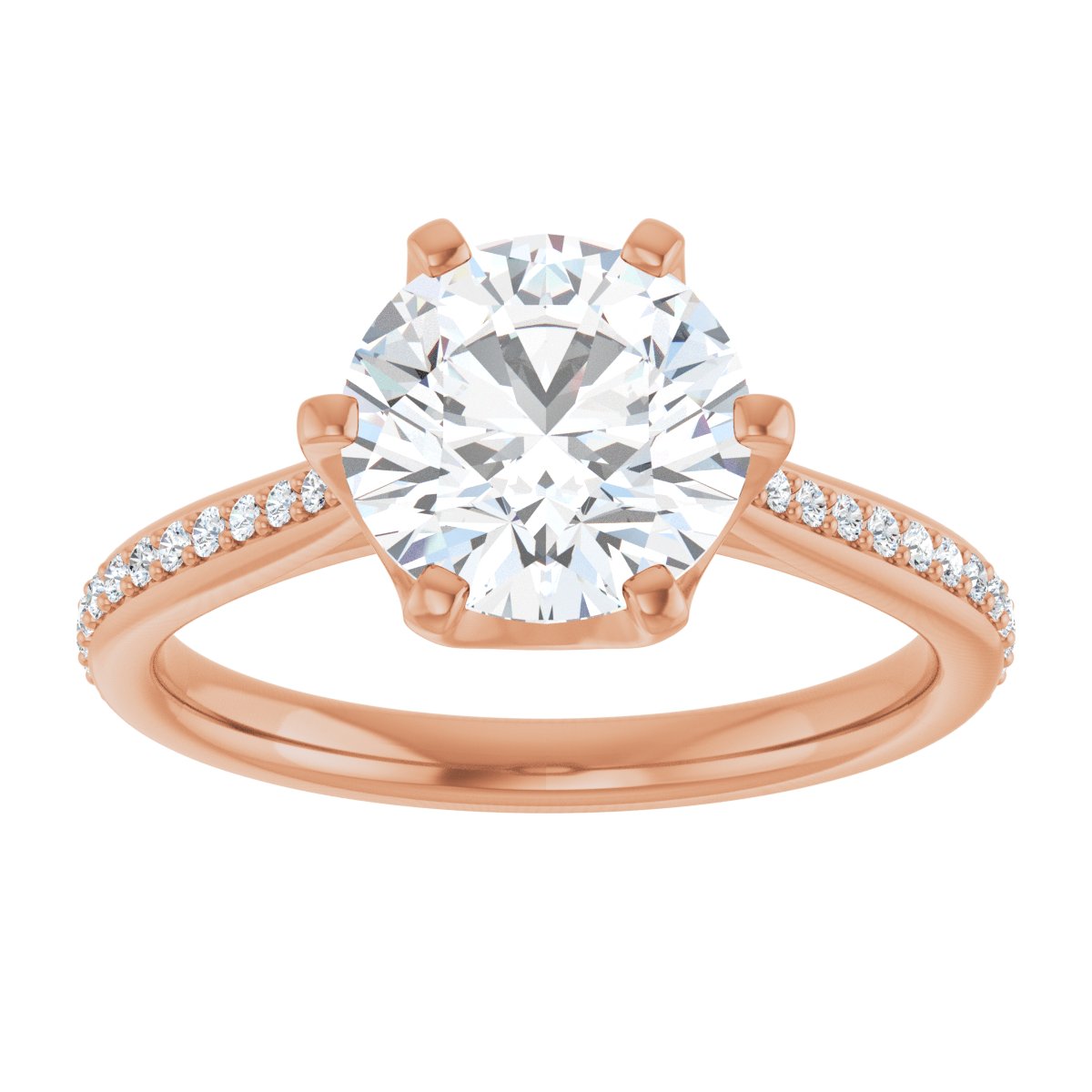 Semi-Set 1/8 CTW Round Solitaire Engagement Ring (8.2 Mm) - gallery - Series 122004