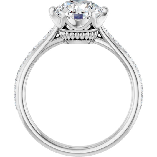 Semi-Set 1/8 CTW Round Solitaire Engagement Ring (8.2 Mm) - gallery - Series 122004