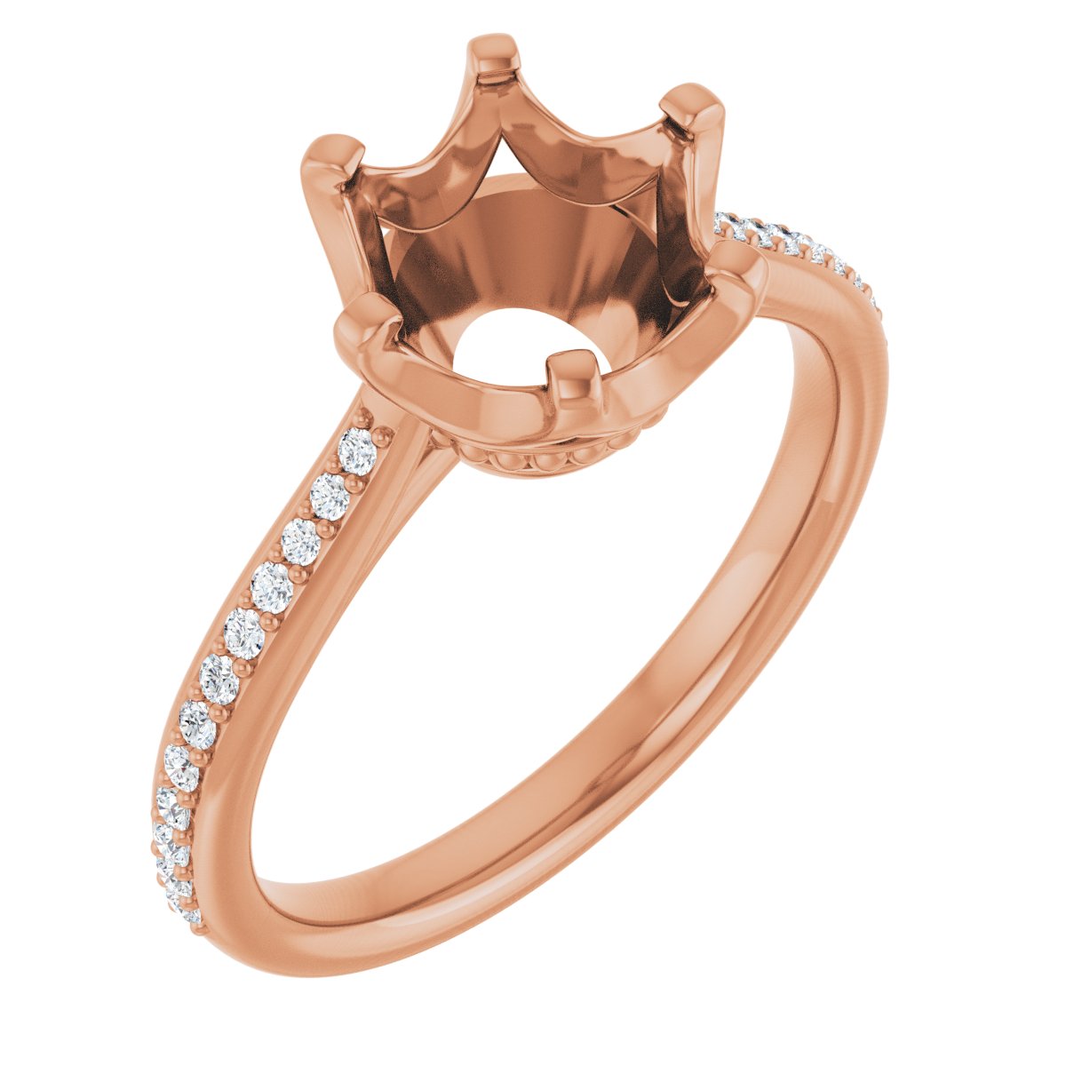 Semi-Set 1/8 CTW Round Solitaire Engagement Ring (8.2 Mm) - gallery - Series 122004