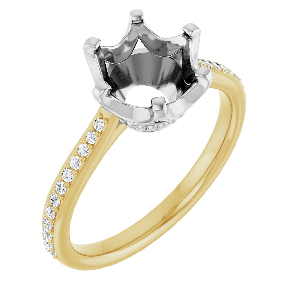 Semi-Set 1/8 CTW Round Solitaire Engagement Ring (8.2 Mm) - gallery - Series 122004